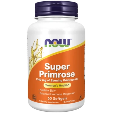 Super Primrose 1300 mg, 60 mīkstās želejas Now Foo