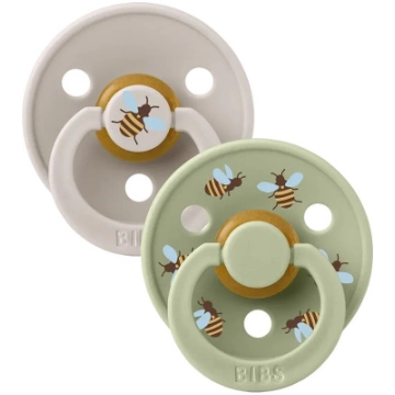 BIBS Colour Round Pacifier 2 gab. Mushroom mix, 2v