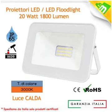 FARO LED FARETTO SOTTILE 20W LUCE CALDA 3000K ESTE