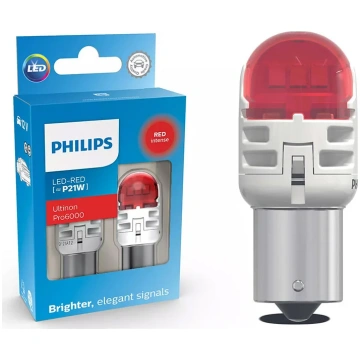 Spuldze PHILIPS LED P21W 12V SARKANA PRO6000 PHILI