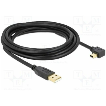 Cable; USB 2.0; USB A plug,USB B mini plug 90° lef