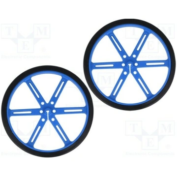 Wheel; blue; Shaft: D spring; push-in; Ø: 90mm; Sh