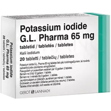 POTASSIUM IODIDE 65 mg tabletes, 20 gab