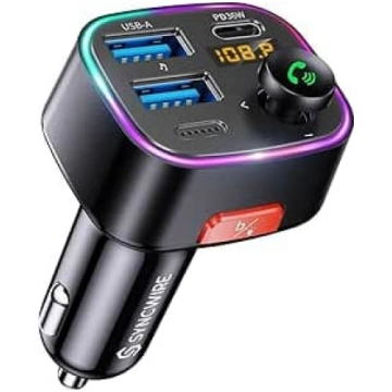 Bluetooth 5.3 FM raidītājs, auto lādētājs 48W (PD
