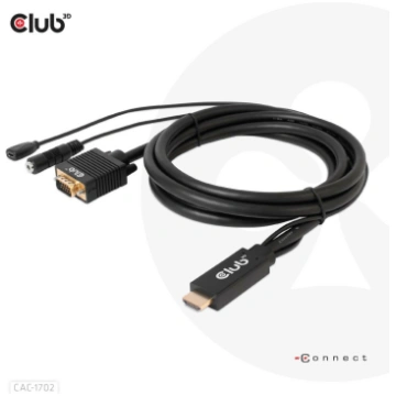 Club3D Video kabelis HDMI uz VGA CAC-1712 2m 28AWG
