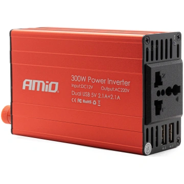 Strāvas pārveidotājs 12V/220V 300W/600W 2xUSB PI03