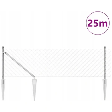 VidaXL ķēžu sieta žogs 0,6 x 25 m cinkota tērauda 