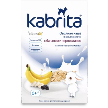 KABRITA Banāni un Žāvētas Plūmes auzu pārslu biezp