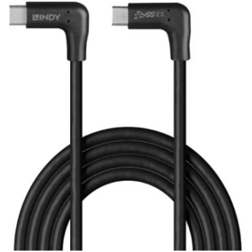 Lindy 0.5m USB 3.2 Type C Cable, 2 x 90° Right Ang