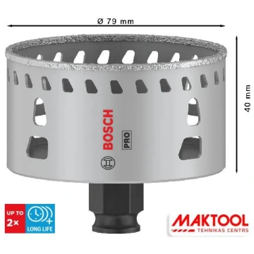 Dimanta caurumzāģis 79mm PRO Tile PC Plus Bosch 26
