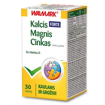 WALMARK KALCIJS-MAGNIJS-CINKS FORTE, 30 tabletes