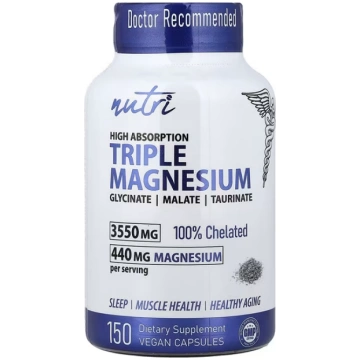 Nutri, Triple Magnesium, High Absorption, 150 Vega