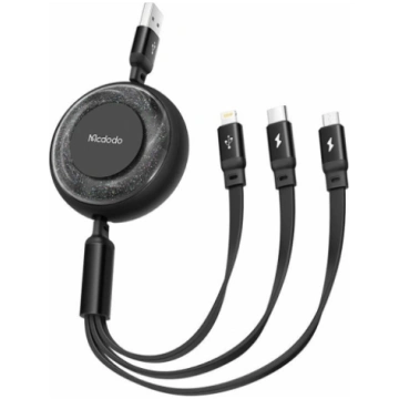 3in1 USB to USB-C / Lightning / Micro USB Cable, M