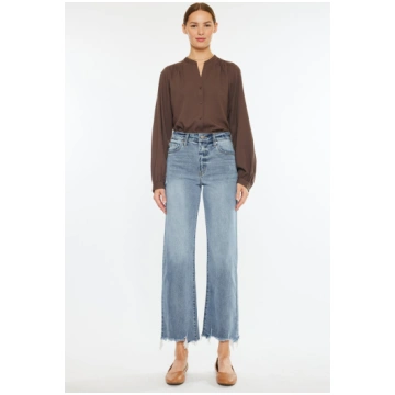 High Rise Slim Wide Leg Jean - Light Wash