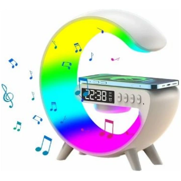 LED RGB mini lampa ar bezvadu lādētāju, bluetooth 