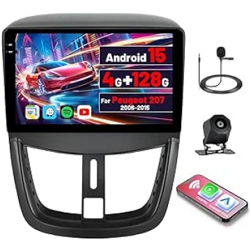 4G+128G Android 15 Autoradio für Peugoet 207 2009-