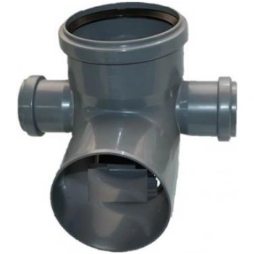 Likums DN110/90°,2 atzari DN50 90°, PP, pelēks Līk