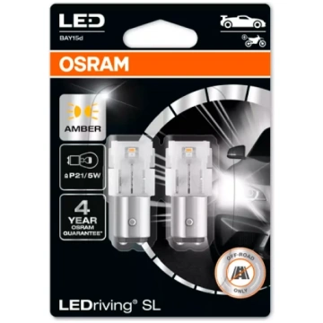 LED spuldzes P21/5W dzeltenas, 1W, 12V, LEDriving 