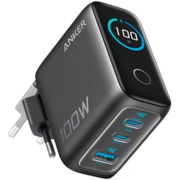 Anker Dual USB-C + USB-A Fast Charger 100W Black +