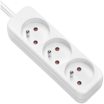 Value Power Strip, 3-way for France (UTE), white, 