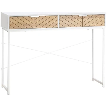 HOMCOM Industrial Console Table with 2 Drawers in 