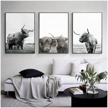 LXTOPN Funny Highland Cow Wall Art Plakāts Picture