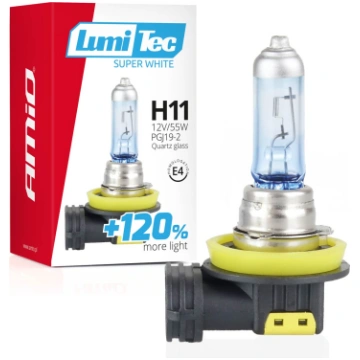 Halogen bulb H11 12V 55W LumiTec Super White +120%