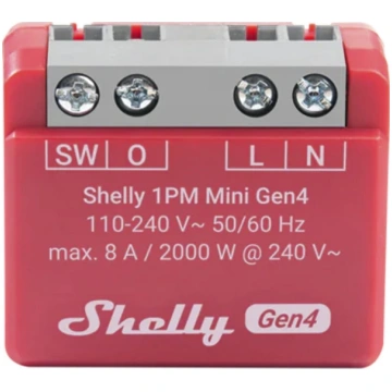 Viedais slēdzis Shelly 1PM Mini Gen4, bezvadu 110–