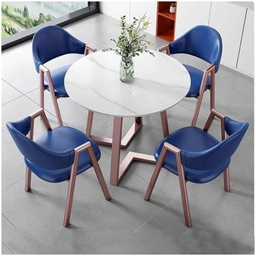 Round Dining Table with 4 Chairs Set, Small Kitche