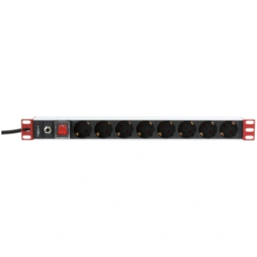 Techly Rack 19" Power Strip 8 Outlets Schuko Plug 
