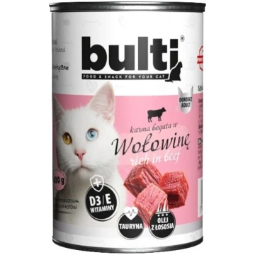 Bult i liellopu gaļas maltā gaļa kaķiem 400g DLKBT