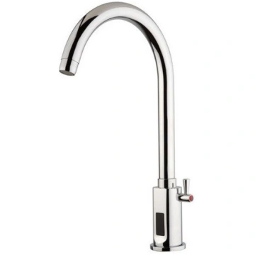 Electronic basin mixer, one hole with swinging hig