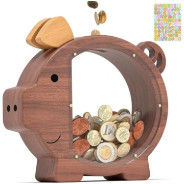 Summidate personalizēta koka cūciņu banka bērniem,