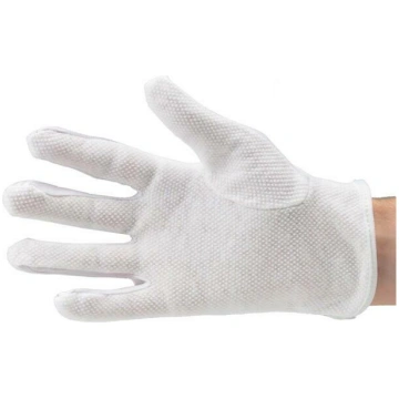 Cleanroom acces: protective gloves; white; polyest