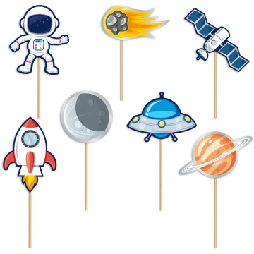 Kūku toperi "Kosmoss - SPACE", 7 elementi PartyPal