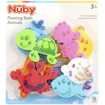 Nuby, Floating Bath Animals, 3+ Years, 16 Pieces