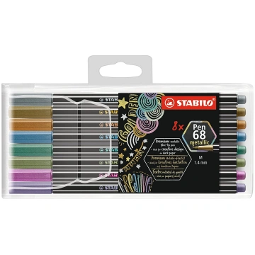 Flomasters STABILO Pen 68 metallic 8 krāsas|1mm