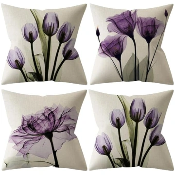 BCKAKQA Spilvenu pārvalki 24x24 collas 4 violetu z