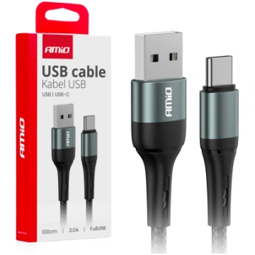 Telefona lādēšanas vads MELNS USB-USB type C 3A 1m