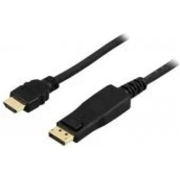 Deltaco Cable HDMI - Displayport 1.2 4K 30Hz 5m Bl
