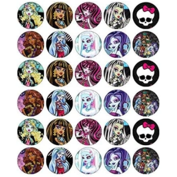 „Monster High“ 30 baltas pasaku fejas ēdamās vafel
