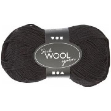 Zeķu dzija Sock Yarn - melna (50 g/200 m) C_41315