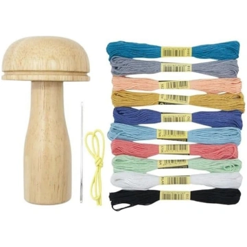HomeSoGood DIY koka tapu sēnīšu motīva tamborēšana