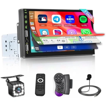 Hikity 1 DIN auto radio CarPlay Android auto Bluet