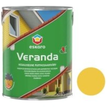 Eskaro Krāsa Veranda 0.9L kokam pusmatēta dzeltena