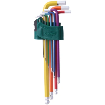 L-Handle Hex key extra long colored ball point set