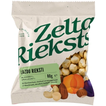 Lazdu rieksti blanšēti grauzdēti 80g [10] ZELTA RI