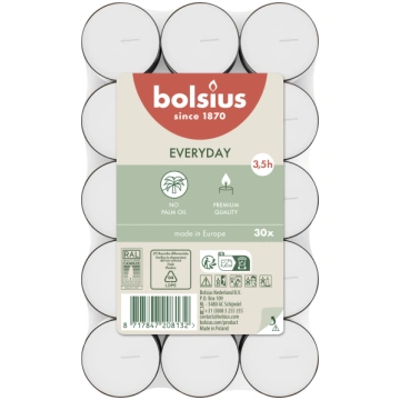 Svece Bolsius, 3.5 h, 30 gab., Balta krās