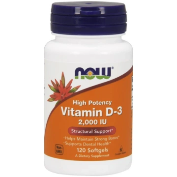 NOW FOODS D3 vitamīns 2000 SV (120 kapsulas)