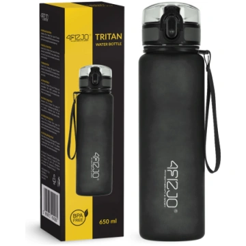 4Fizjo sporta ūdens pudele, 650 ml, melna - sports